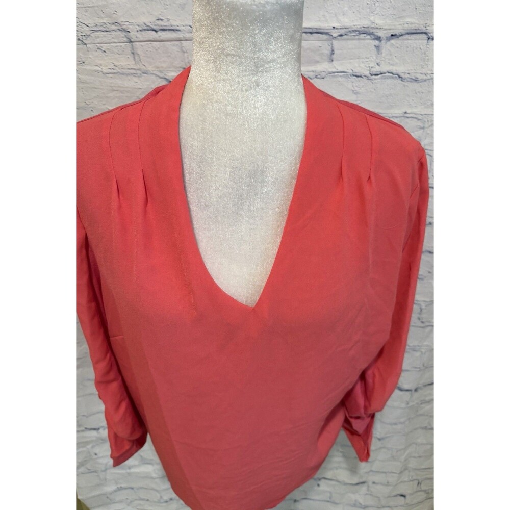 I.N.C International Concepts V-neckline long sleeves with roll-tab Blouse Top XL - Picture 2 of 6